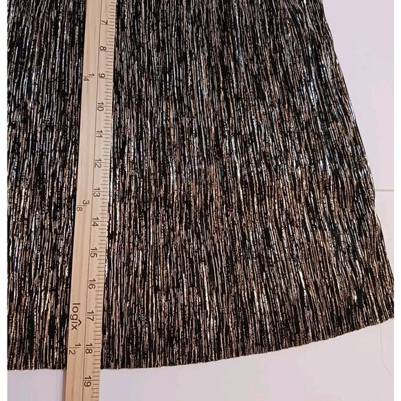 NWT STELLA & DOT Silver Metallic Skirt Womens Large Stretch Pull-On Fully Lined - Picture 8 of 8